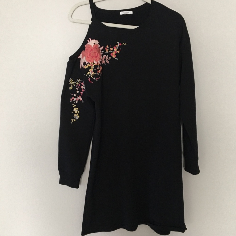 Black Sweater embroider dress